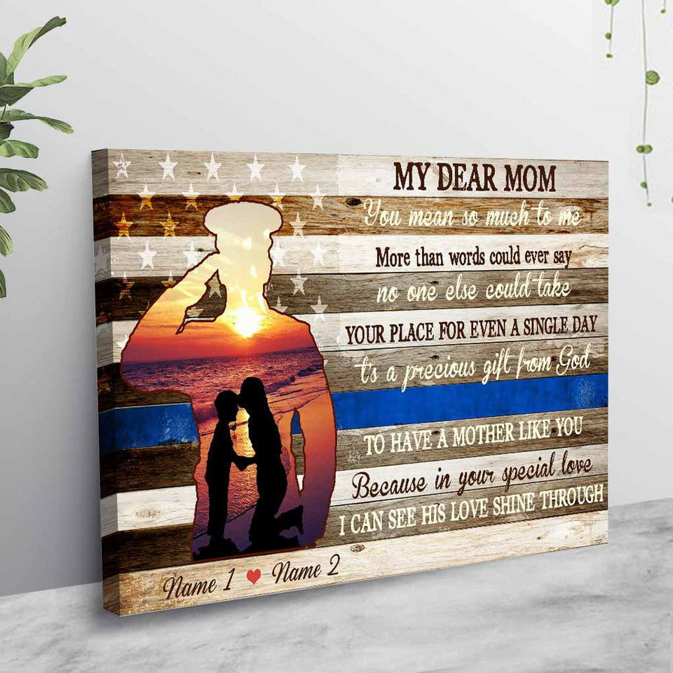 My Dear Mom - Personalized Mother's Day Police Officer Poster