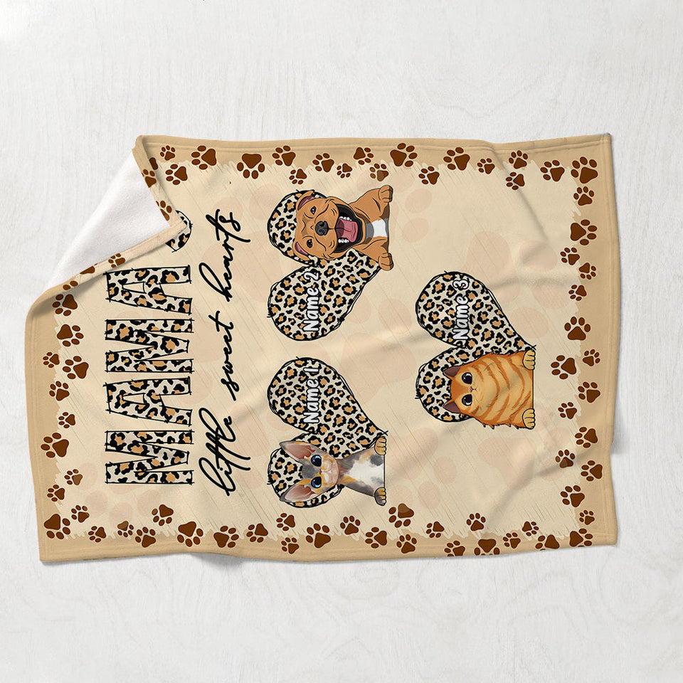 Mama's Little Sweet Hearts - Personalized Mother's day Dog Blanket