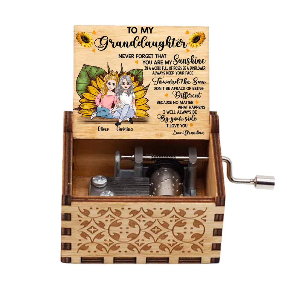Never Forget That You Are My Sunshine - Personalized Daughter Hand Crank Music Box