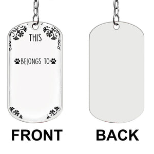 This Human Belongs To - Dog gift for cat lover - Personalized Stainless Steel Keychain