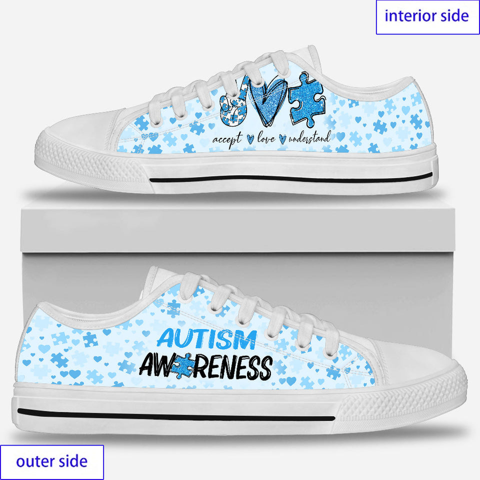Accepter l'amour, comprendre, sensibilisation à l'autisme, chaussures basses 0622