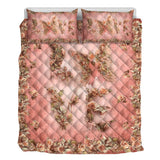 Floral Love Butterfly Breast Cancer Awareness Quilt Set 0622