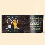 Our Friendship Is Like A Candle - Personalized Bestie Candle With Wooden Lid