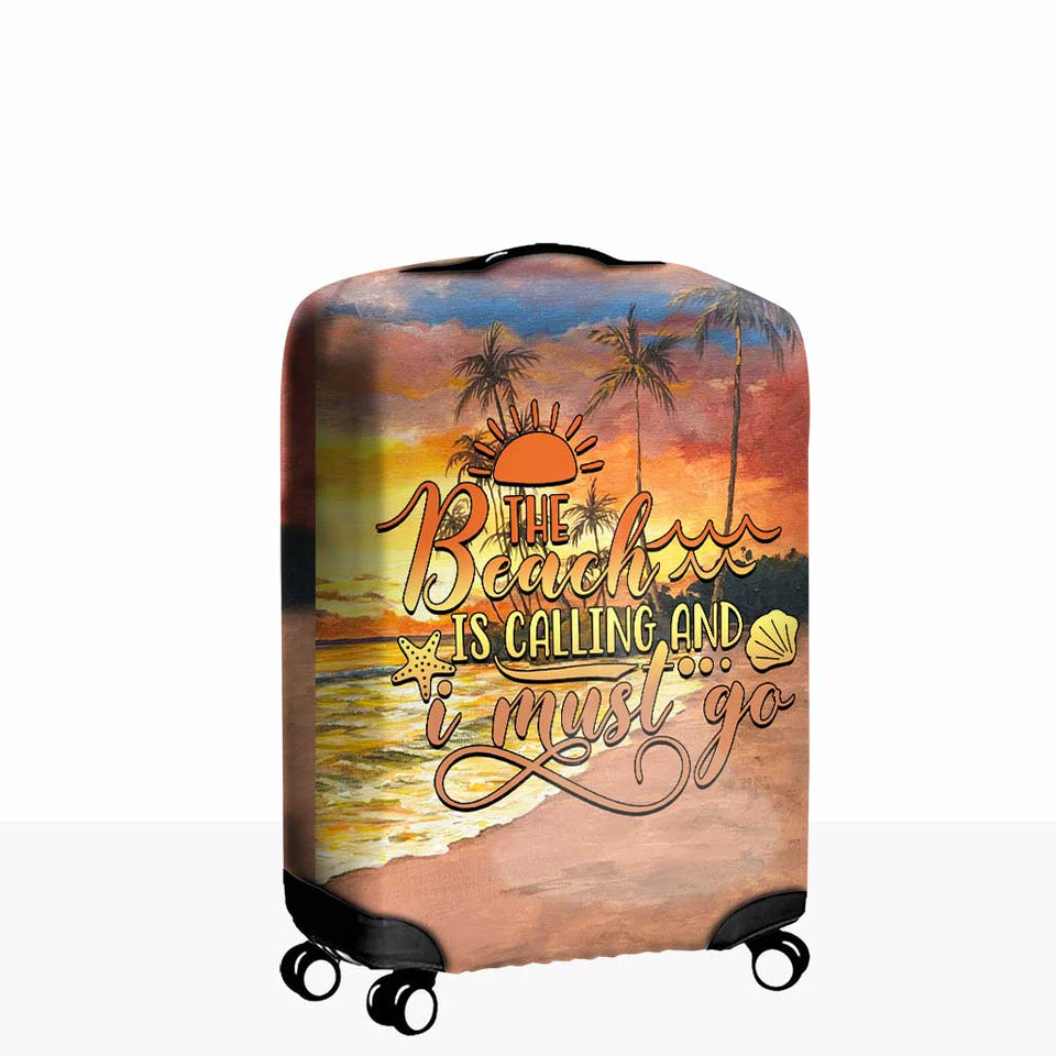 The Beach Is Calling And I Must Go - Personalized Sea Lover Luggage Cover