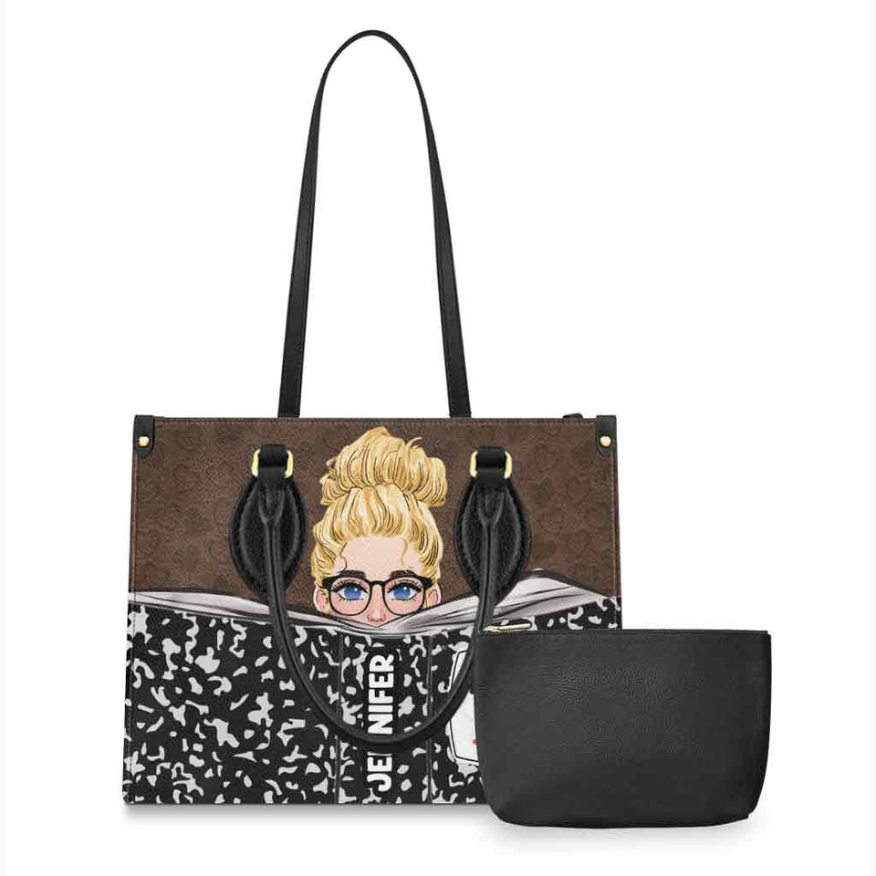 Teaching Is A Work Of Heart - Personalized Teacher Leather Handbag