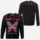 I Wear Pink For Breast Cancer Awareness Butterfly - Breast Cancer Awareness All Over T-shirt and Hoodie 0822