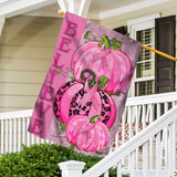 Croire au ruban rose et à la citrouille - Drapeau de la maison de sensibilisation au cancer du sein 0822