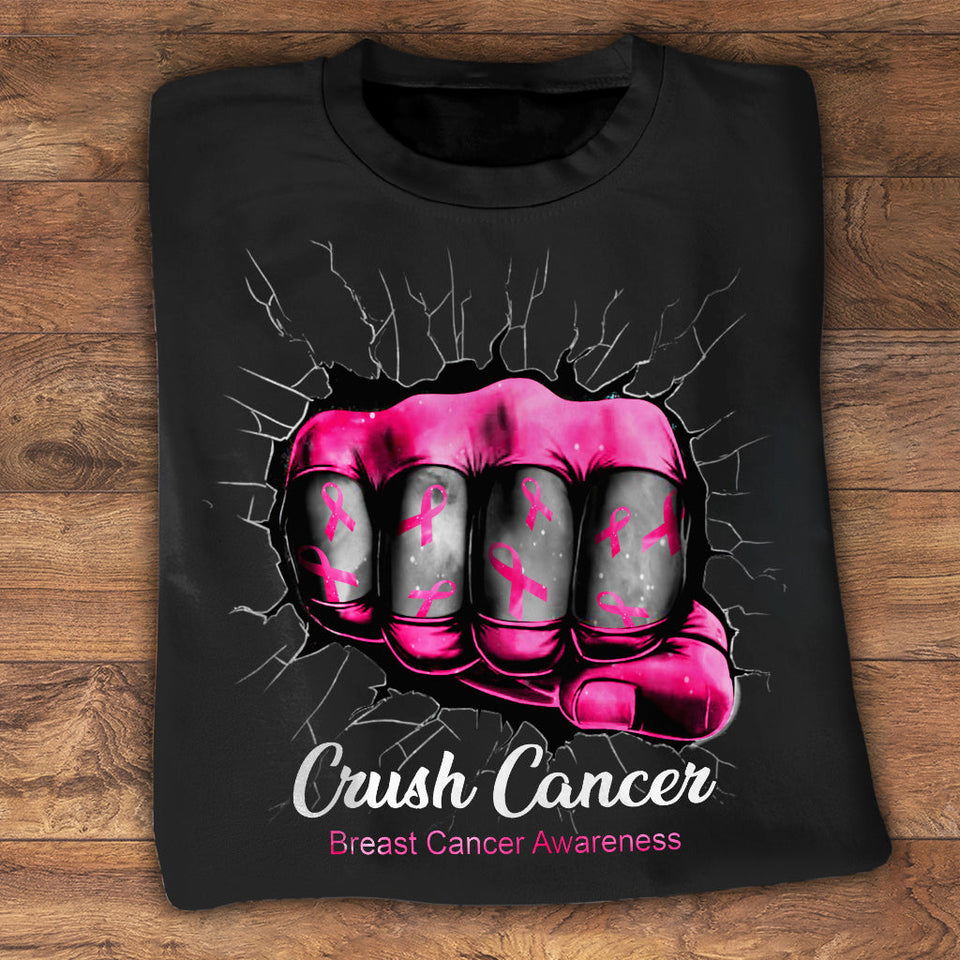 Écrasez le cancer - T-shirt et sweat à capuche de sensibilisation au cancer du sein 0822
