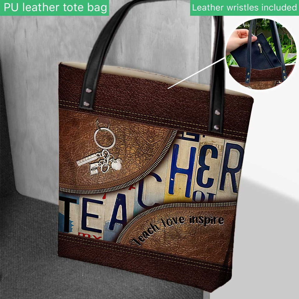 Teacher Teach Love Inspire - Teacher Tote Bag 0921
