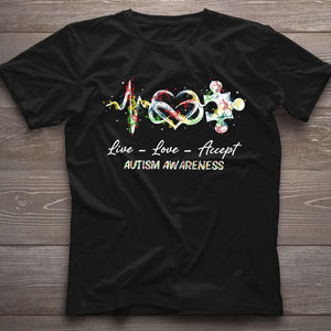 T-shirt et sweat-shirt « Vivre, aimer, accepter » – Sensibilisation à l’autisme 0921
