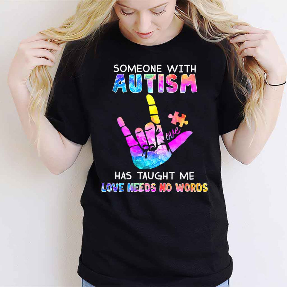 L'amour n'a pas besoin de mots - T-shirt et sweat à capuche de sensibilisation à l'autisme 1221