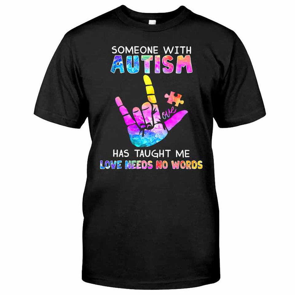 L'amour n'a pas besoin de mots - T-shirt et sweat à capuche de sensibilisation à l'autisme 1221