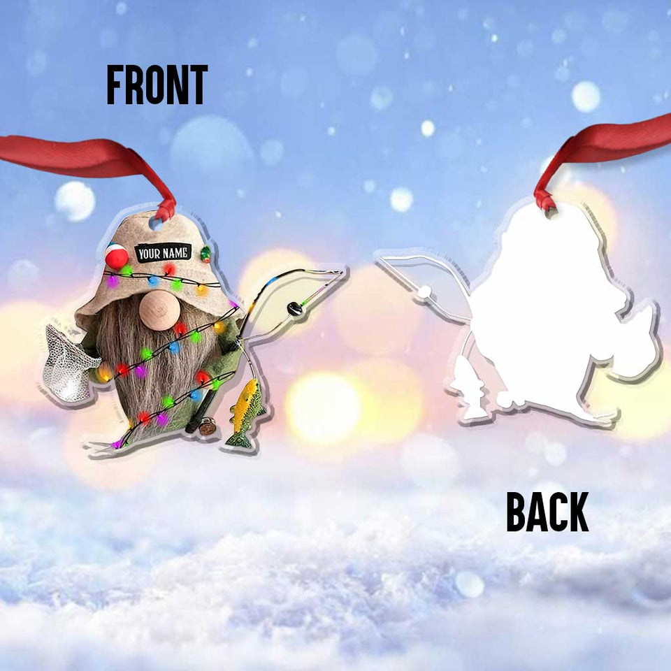 Gone Fishing - Personalized Christmas Transparent Ornament