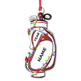 Golf Bag - Personalized Christmas Golf Ornament (Printed On Both Sides)