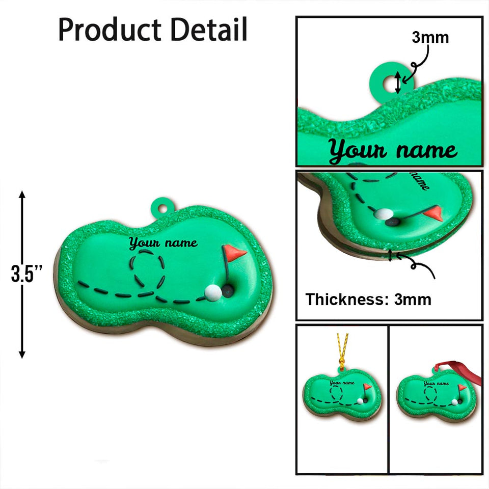 Golf Course - Personalized Christmas Golf Ornament (Printed On Both Sides)