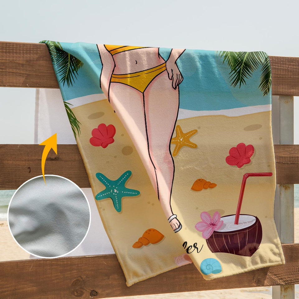 Salt In The Air Sand In My Hair - Personalized Sea Lover Beach Towel