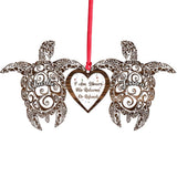 I'm Yours - Personalized Christmas Turtle Transparent Ornament