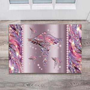 Nurse Life - Nurse Metal Pattern Print Doormat
