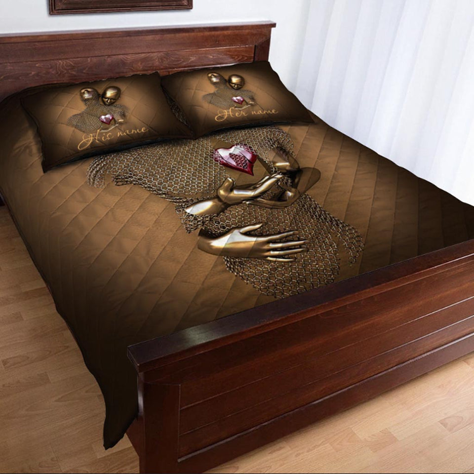 Couple - Personalized Quilt Set With 3D Pattern Print