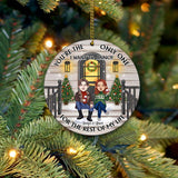You're The Only One I Want To Annoy - Personalized Couple Round Aluminium Ornament (Printed On Both Sides)