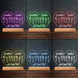 Grandma's Garden - Gift for grandma, mom, aunt, grandpa - Personalized Shaped Plaque Light Base