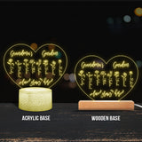 Grandma's Garden - Gift for grandma, mom, aunt, grandpa - Personalized Shaped Plaque Light Base