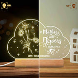 If Moms Were Flowers - Gift for mom, grandma, daughter, wife, girlfriend, dad, grandma, husband - Personalized Shaped Plaque Light Base