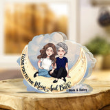 To The Moon And Back - Personalized Mother's Day Mother Custom Shaped Acrylic Plaque