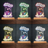 I Love You To The Moon And Back - Personalized Mother's Day Mother Shaped Plaque Light Base