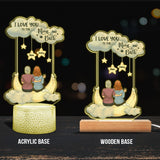 I Love You To The Moon And Back - Personalized Mother's Day Mother Shaped Plaque Light Base