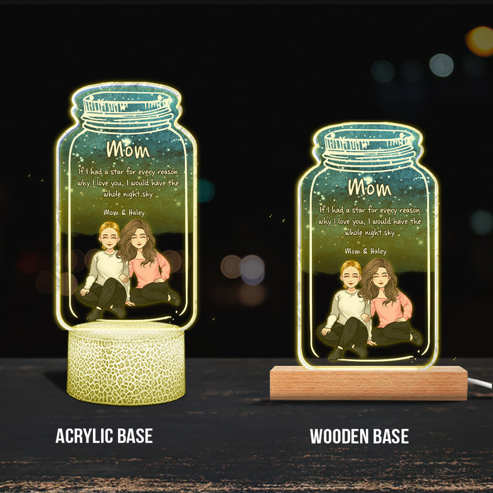 If I Had A Star - Personalized Mother's Day Mother Shaped Plaque Light Base