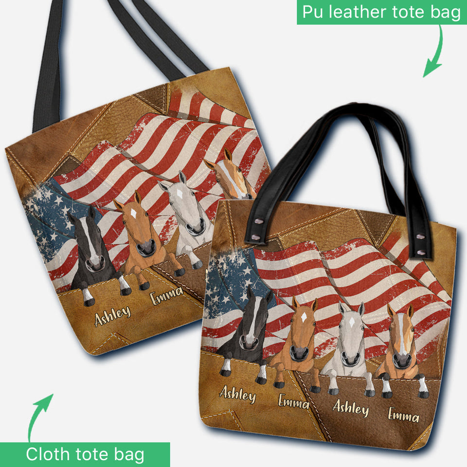 July Horses - Personalized Horse Tote Bag