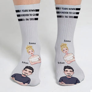 Forever To Go - Personalized Couple Socks