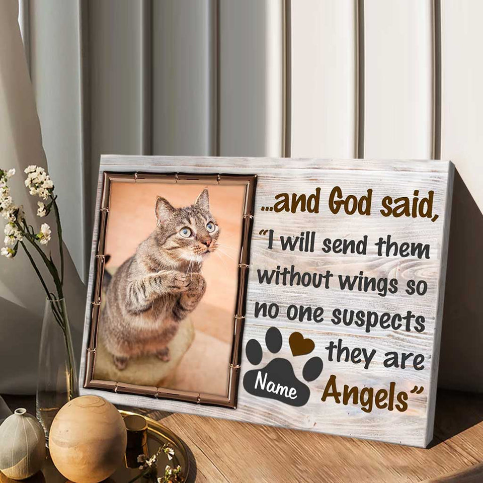 They’re Angels - Personalized Cat Canvas And Poster