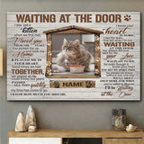 Waiting At The Door - Personalized Cat Canvas And Poster