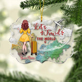 Adventure Awaits - Personalized Christmas Travelling Transparent Ornament