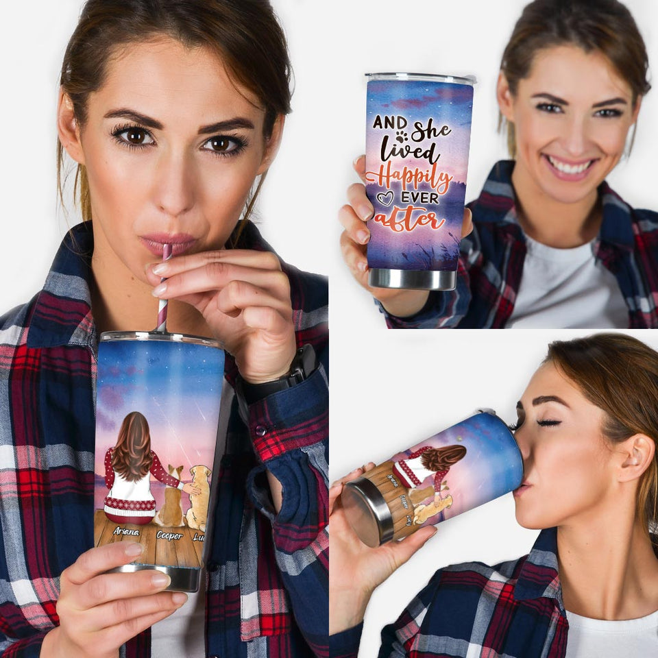 Life Is Better With A Dog - Personalized Christmas Dog Tumbler