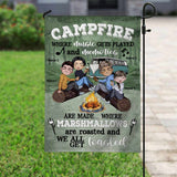 Campfire Where Music Gets Played Memories Are Made - Personalized Camping Garden Flag