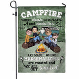 Campfire Where Music Gets Played Memories Are Made - Personalized Camping Garden Flag