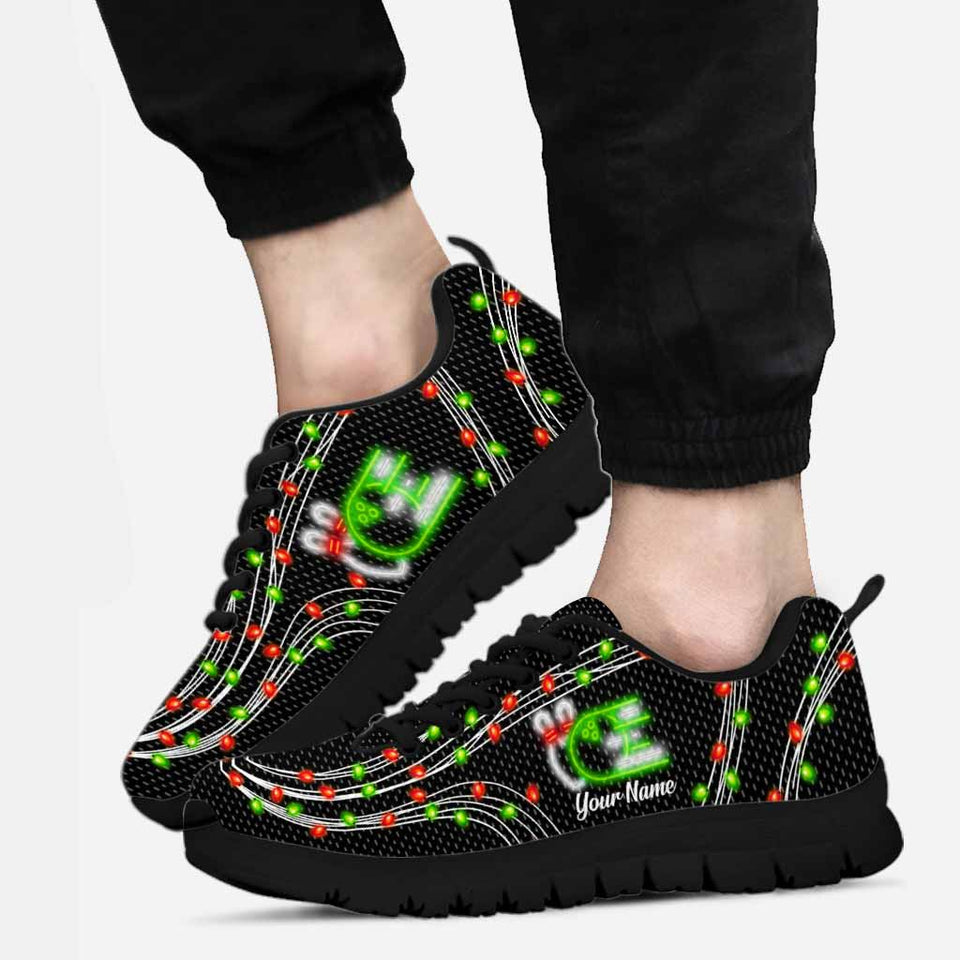 Tis The Season - Personalized Christmas Bowling Lover Sneakers