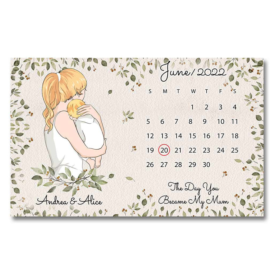 The Day You Became My Mum - Personalized Mother's Day Poster