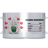 Grandma Ingredients - Personalized Grandma Mug