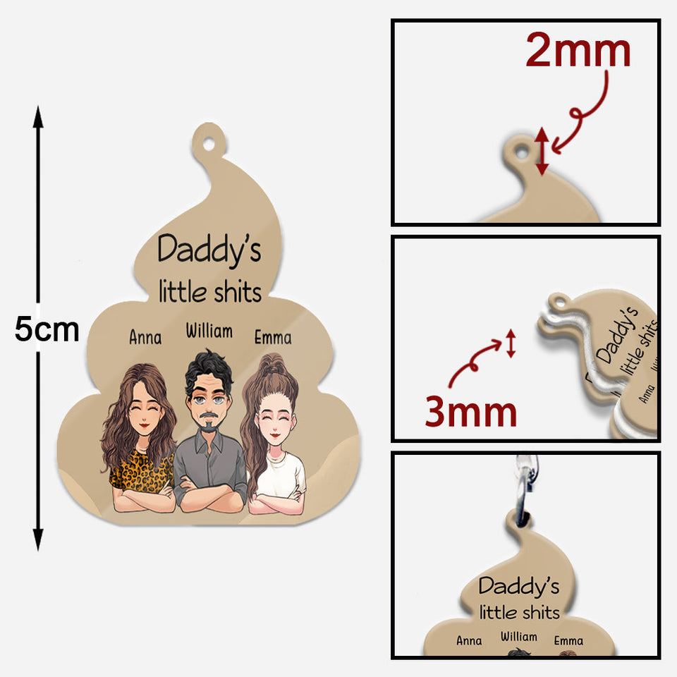 Little Cuties - Gift for dad, grandpa, mom, uncle, aunt, grandma - Personalized Keychain