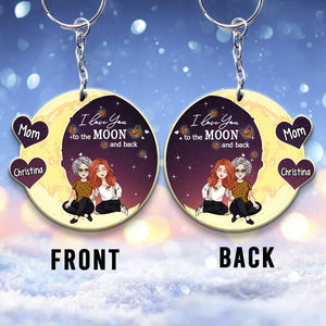 To The Moon And Back - Gift for mom, grandma - Personalized Keychain