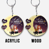 To The Moon And Back - Gift for mom, grandma - Personalized Keychain