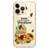 Nana You Are My Sunshine - Personalized Grandma Clear Phone Case