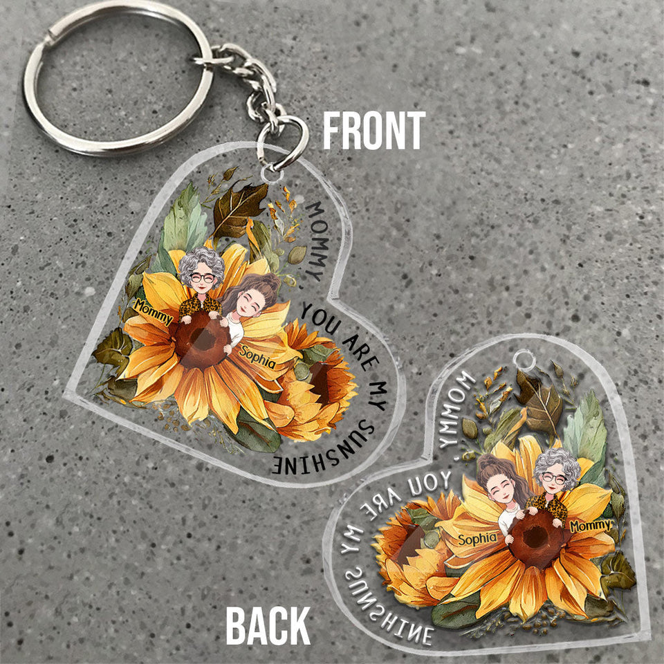 Mom You Are My Sunshine - Personalized Mother Transparent Keychain