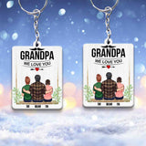 Grandpa We Love You - Personalized Grandpa Keychain (Printed On Both Sides)