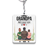 Grandpa We Love You - Personalized Grandpa Keychain (Printed On Both Sides)