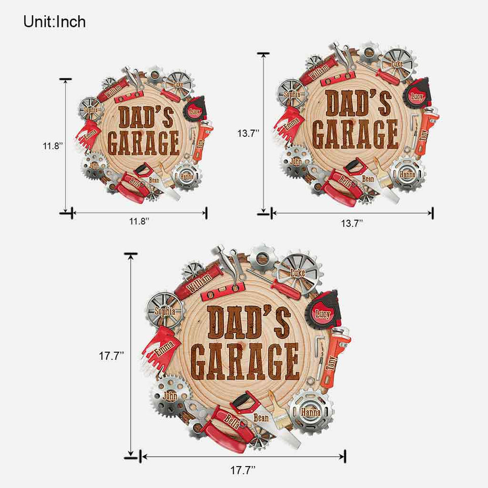 Dad's Garage - Personalized Father Wood Sign